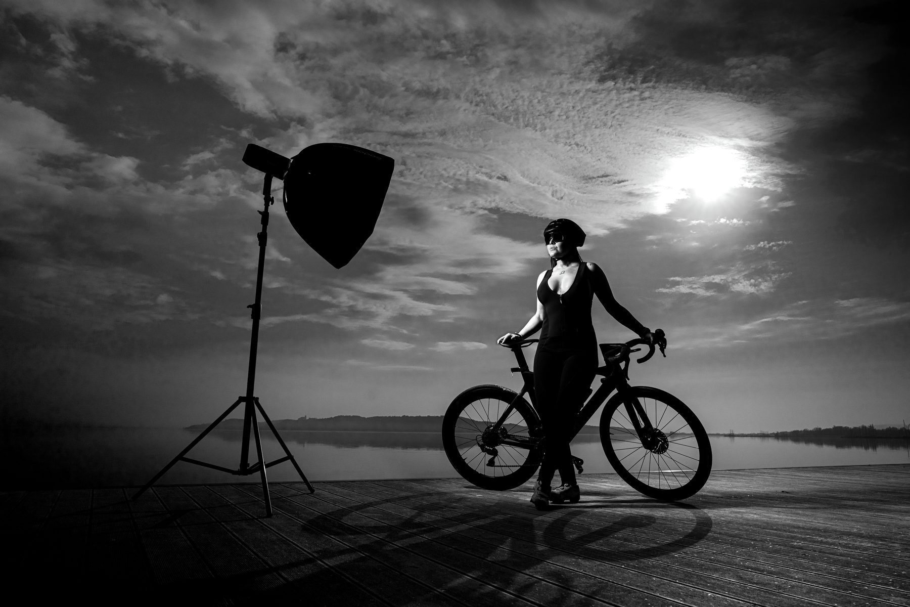 Kerékpáros portré, softbox-szal